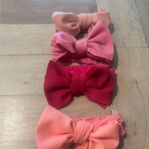 Pink Bow Headbands Set